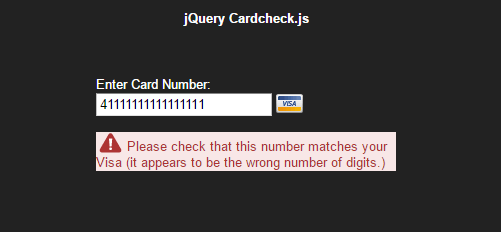 credit card validator jquery