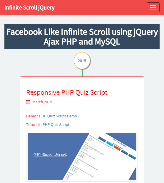 Facebook Like Infinite Scroll Using jQuery