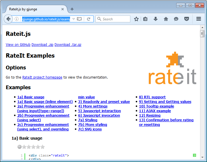 Simple Star Rating Input Plugin - jQuery rating.js