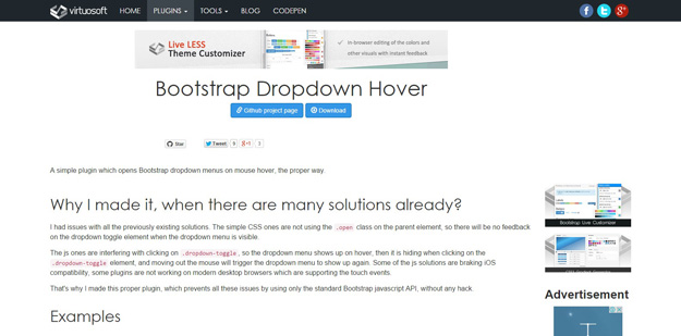 bootstrap dropdown hover