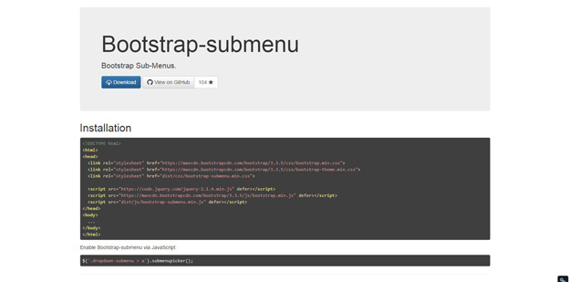 bootstrap submenu