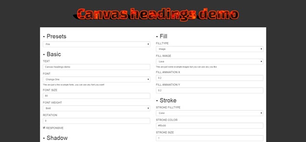 canvas headings