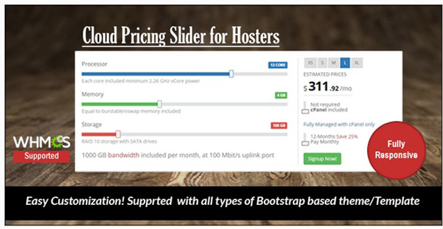 cloud pricing slider