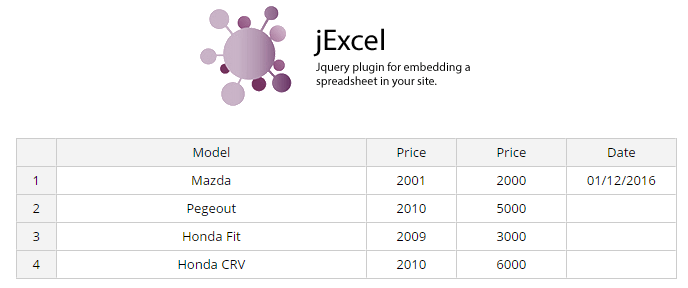 jExcel