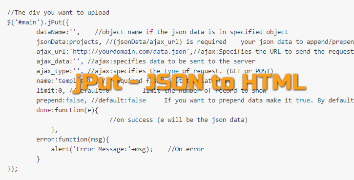 jPut - JSON to HTML