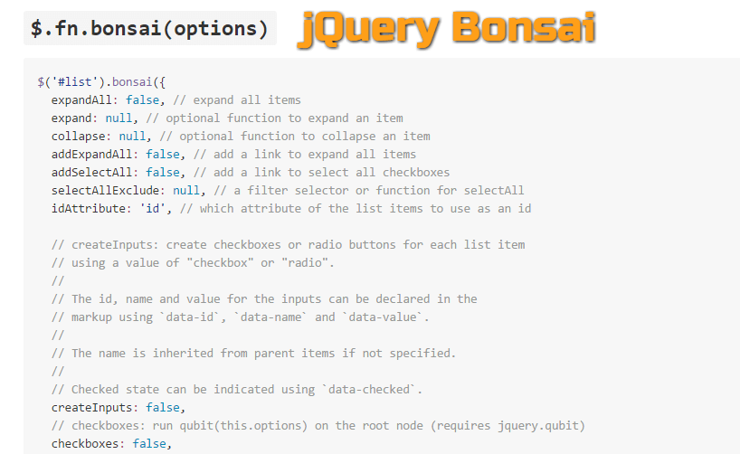 jQuery Bonsai