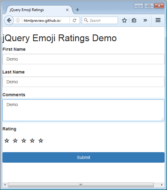 jQuery Emoji Ratings