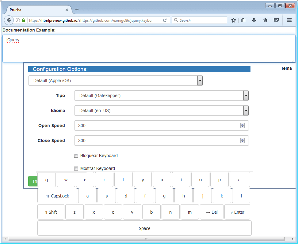 jQuery Keyboard