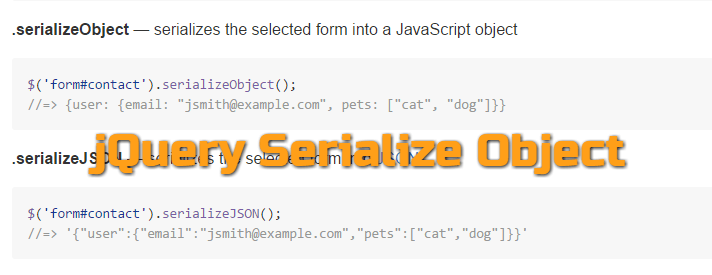 jQuery Serialize Object