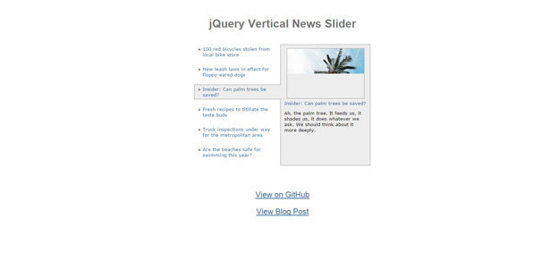 jQuery Vertical News Slider