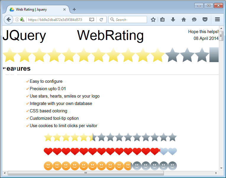 jQuery WebRating