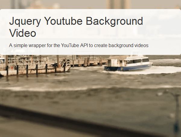 jQuery Youtube Background