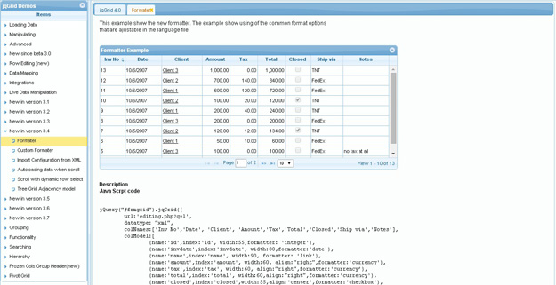 40 Best JQuery Grid Plugins | Learning JQuery