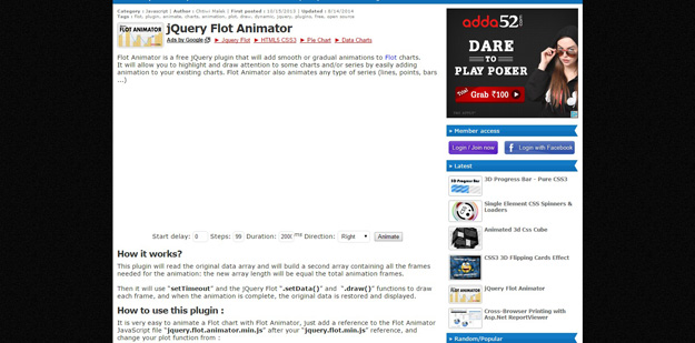 jquery flot animator