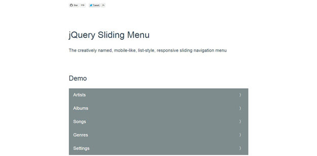 jquery sliding menu